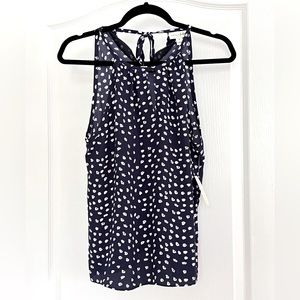 Navy Blue Key Hole Blouse